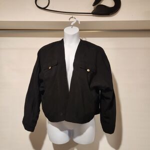 RACHEL Rachel Royblack Cropped Jacket Wit Gold Buttons
